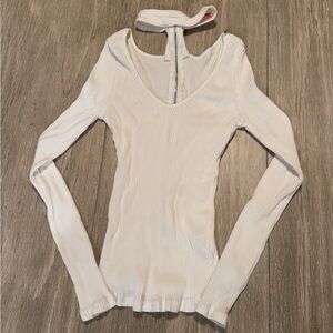 Elegant White Long Sleeve Women's Top